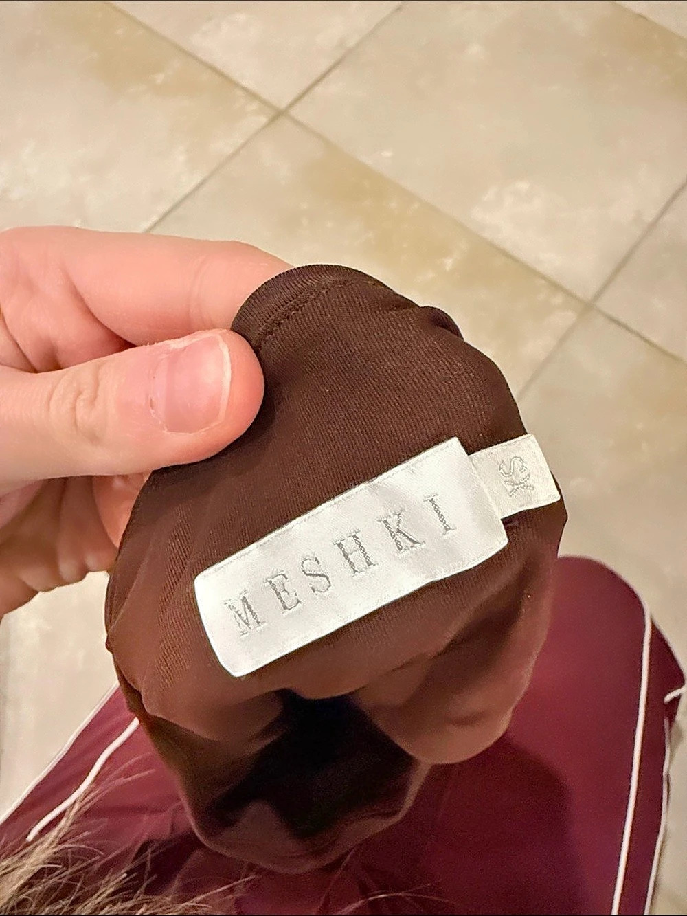 MESHKI Long Sleeve Brown Bodysuit Like New